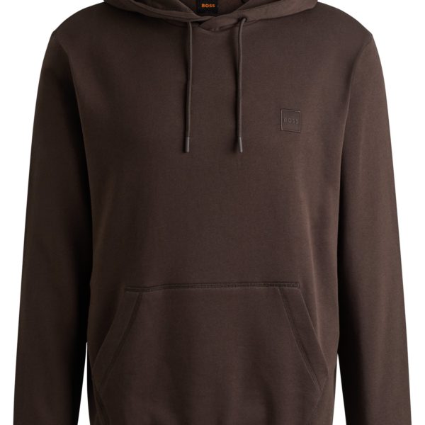 Sweat à capuche Regular en molleton de coton avec patch logoté – Hugo Boss