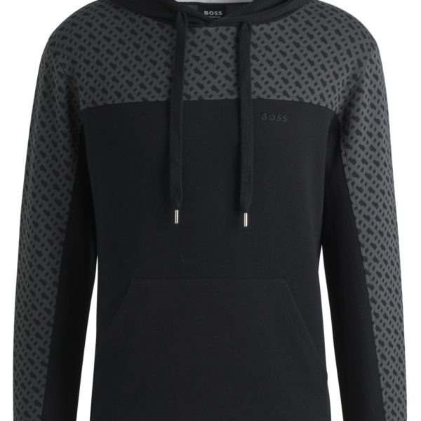 Sweat à capuche en coton mélangé avec monogrammes – Hugo Boss