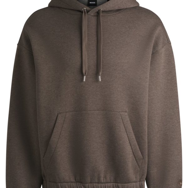 Sweat à capuche en maille double de coton mélangé – Hugo Boss