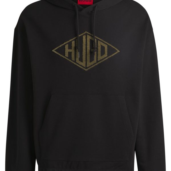 Sweat à capuche en molleton de coton avec logo brodé – Hugo Boss