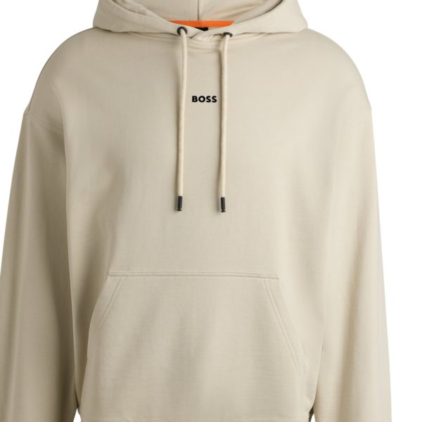Sweat à capuche en molleton de coton avec logo contrastant – Hugo Boss