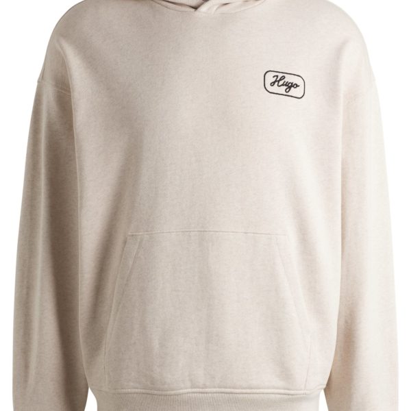 Sweat à capuche en molleton de coton avec motif artistique brodé – Hugo Boss