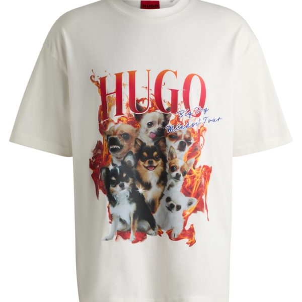 T-shirt Oversize en coton à motifs chiens – Hugo Boss