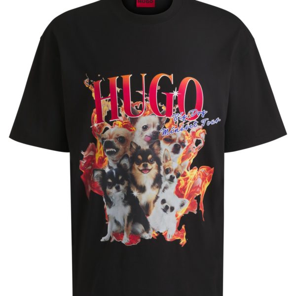 T-shirt Oversize en coton à motifs chiens – Hugo Boss