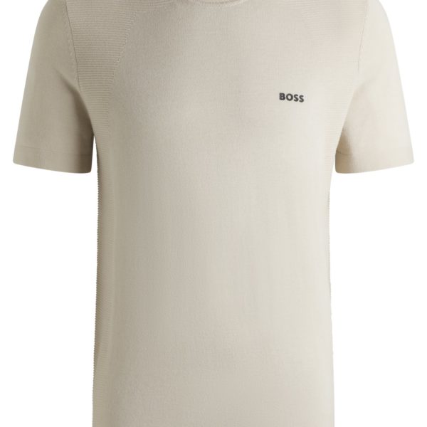 T-shirt actif en coton mélangé aux structures mélangées – Hugo Boss