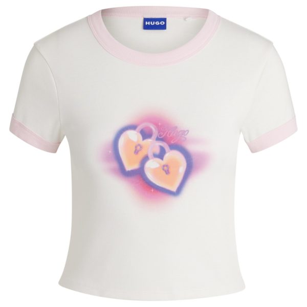 T-shirt court en coton à imprimé graphique – Hugo Boss