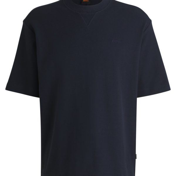 T-shirt en coton gaufré avec logo brodé – Hugo Boss