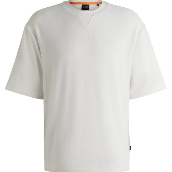 T-shirt en coton gaufré avec logo brodé – Hugo Boss