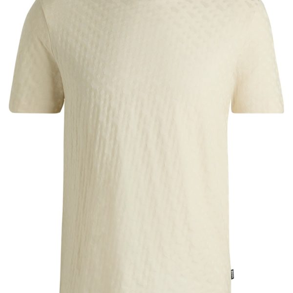T-shirt en coton mercerisé à monogrammes jacquard – Hugo Boss