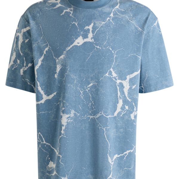 T-shirt en jersey de coton à imprimé intégral – Hugo Boss