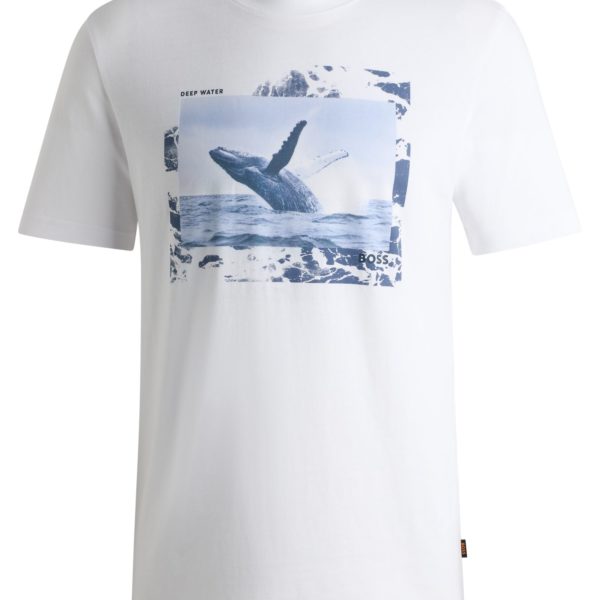 T-shirt en jersey de coton à imprimé photographique – Hugo Boss