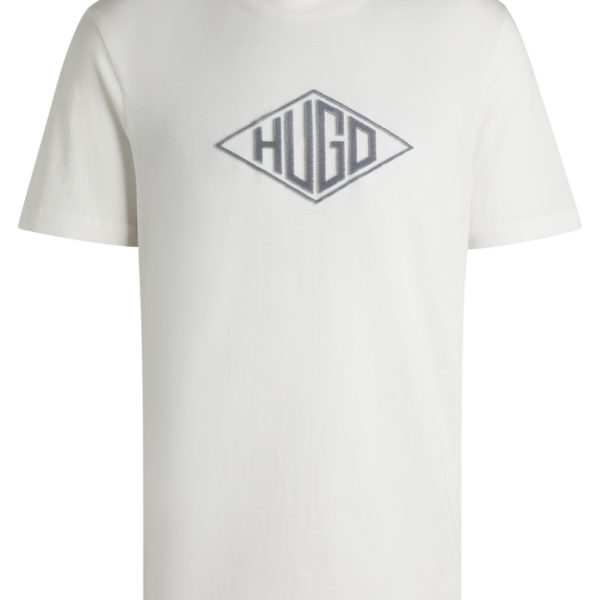 T-shirt en jersey de coton à logo géométrique brodé – Hugo Boss