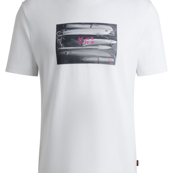 T-shirt en jersey de coton à motif artistique coordonné – Hugo Boss