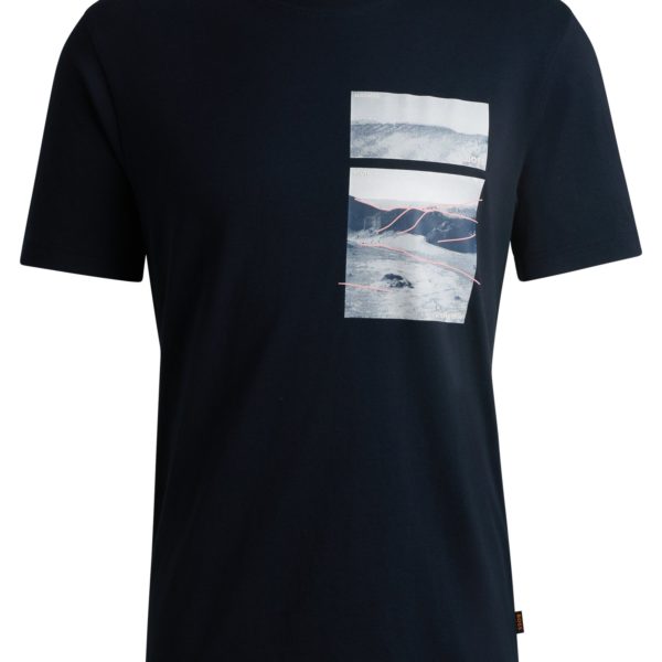 T-shirt en jersey de coton à motif artistique coordonné – Hugo Boss