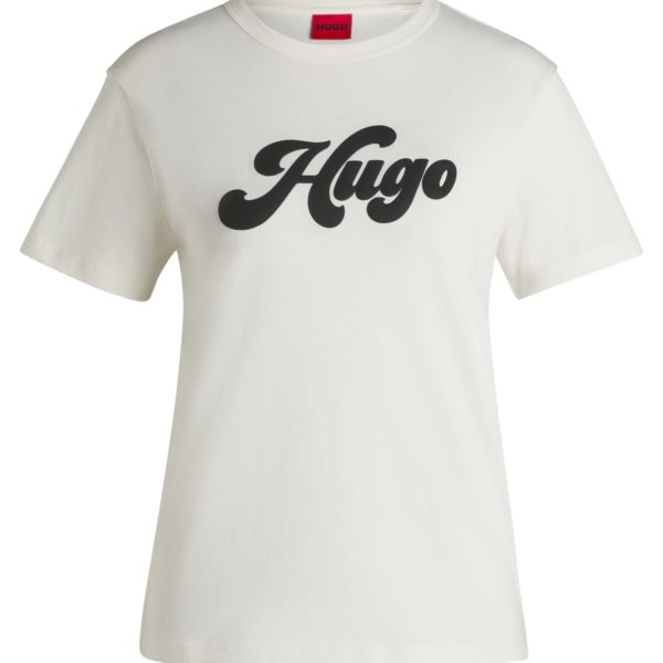T-shirt en jersey de coton avec logo rétro – Hugo Boss