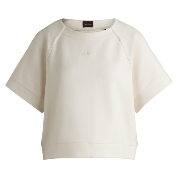 T-shirt en jersey thermocollé avec logo manuscrit brodé – Hugo Boss