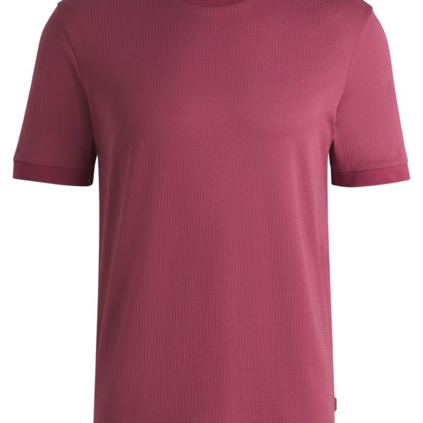 T-shirt en soie et coton avec rayures structurées – Hugo Boss