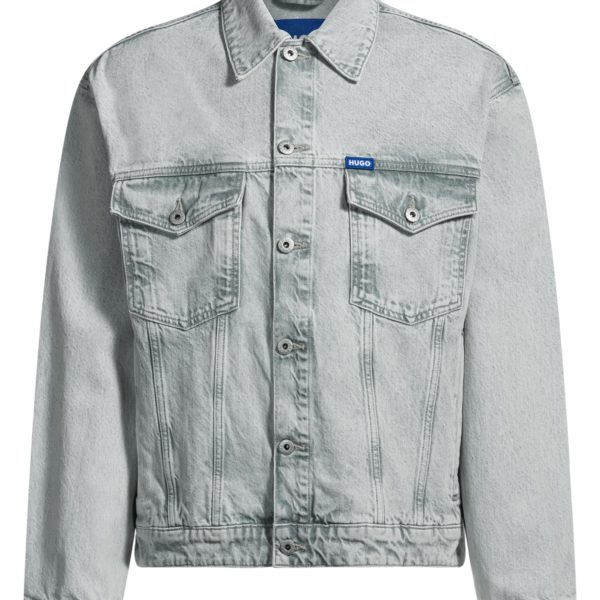 Veste Regular en denim stone-washed gris clair – Hugo Boss