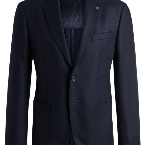 Veste Regular en laine vierge stretch à micro motif – Hugo Boss