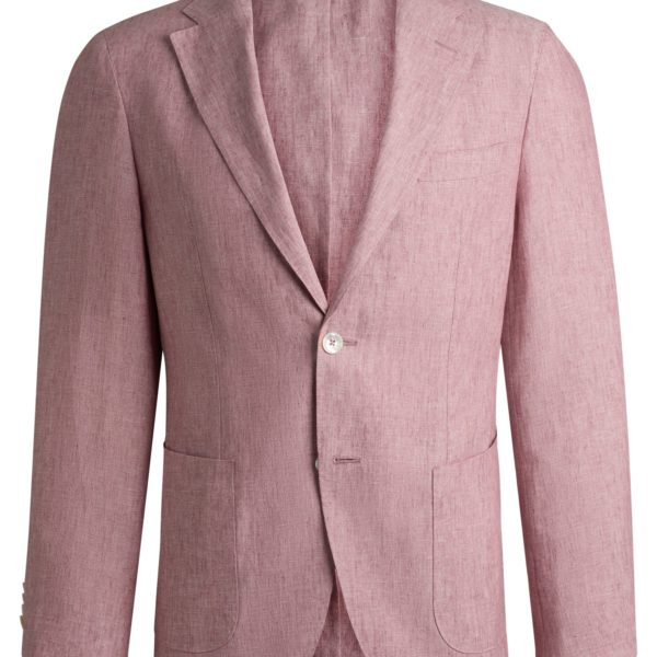 Veste de costume Slim en lin à micro motif – Hugo Boss