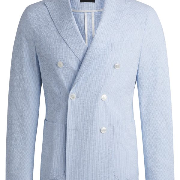 Veste de costume Slim en seersucker de coton stretch – Hugo Boss
