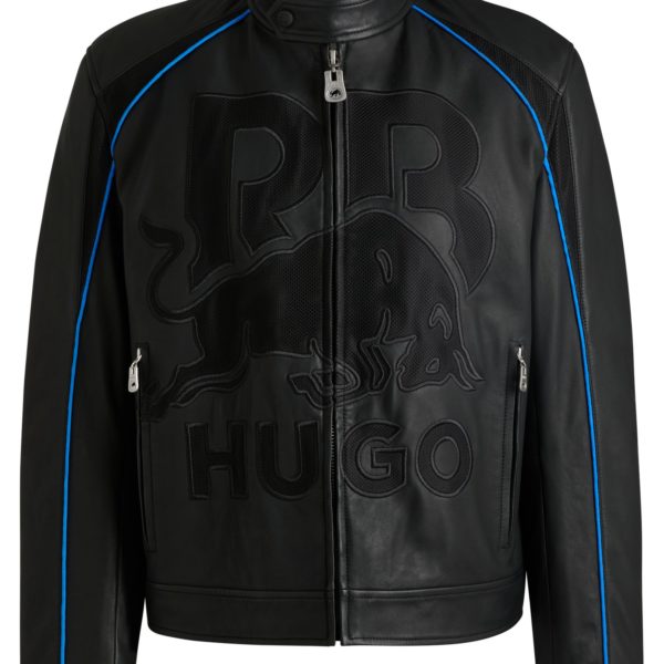 Hugo Boss Veste en cuir Slim HUGO x RB avec logo en mesh