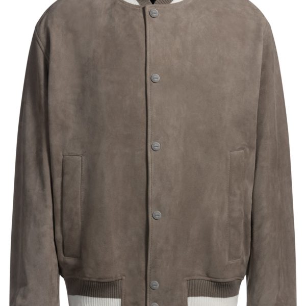 Veste en cuir suédé avec finitions côtelées – Hugo Boss