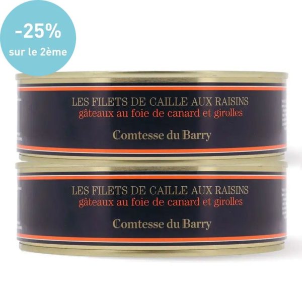 Lot de 2 filets de cailles aux raisins-Comtesse du Barry