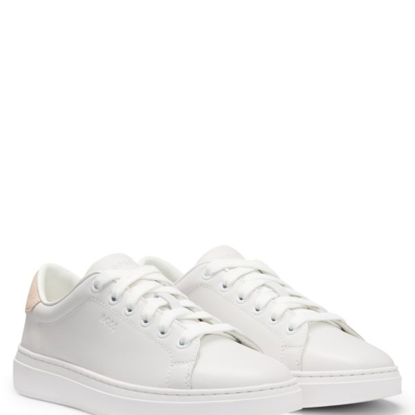 Baskets en cuir avec contrefort en cuir suédé – Hugo Boss