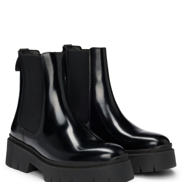Bottines en similicuir avec grosse semelle extérieure en gomme – Hugo Boss