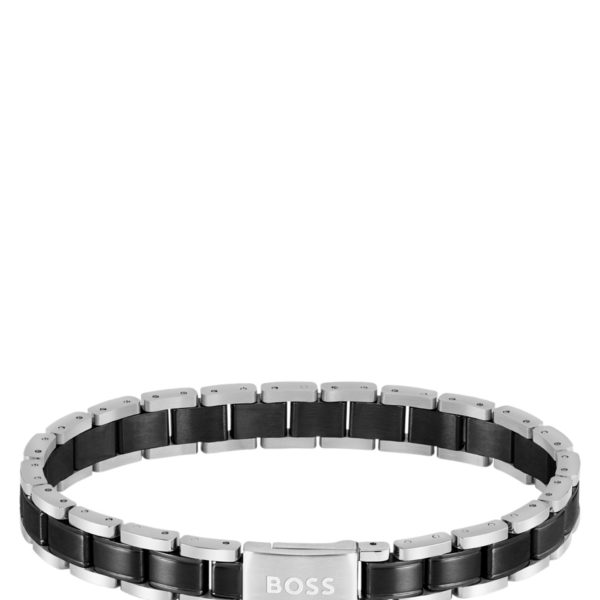 Bracelet en acier plaqué noir et argenté – Hugo Boss