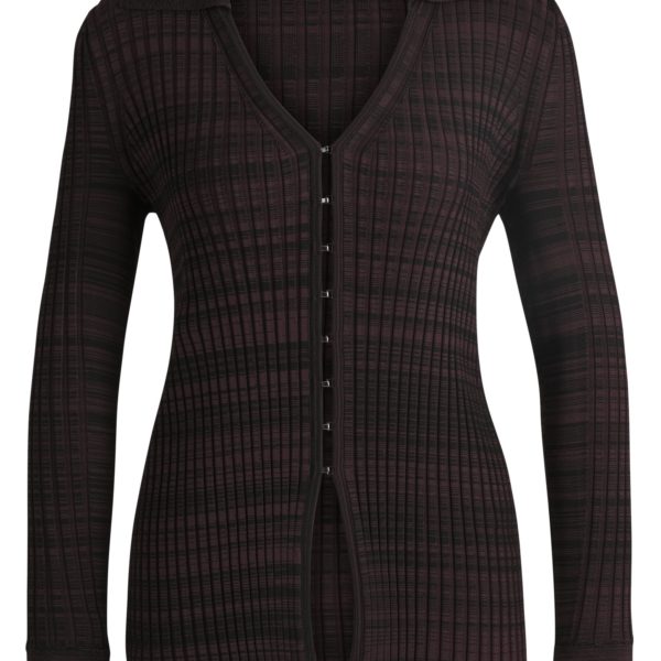 Cardigan à col V en tissu stretch côtelé – Hugo Boss