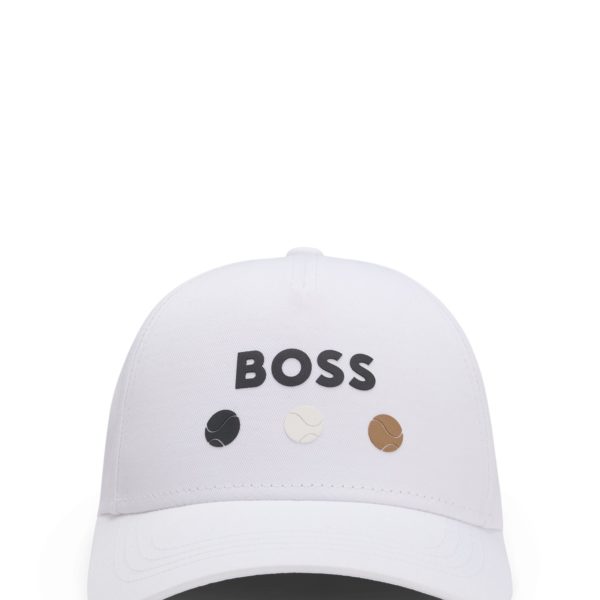 Casquette en twill de coton avec motif artistique d’inspiration tennis – Hugo Boss
