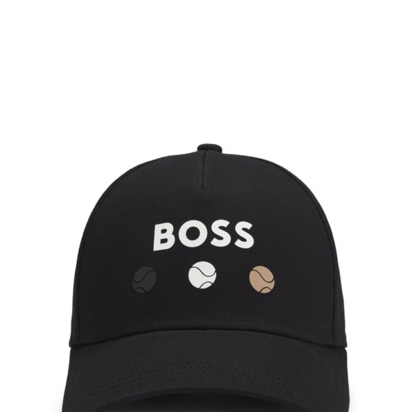 Casquette en twill de coton avec motif artistique d’inspiration tennis – Hugo Boss