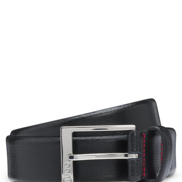 Ceinture en cuir grainé avec boucle à logo gravé – Hugo Boss