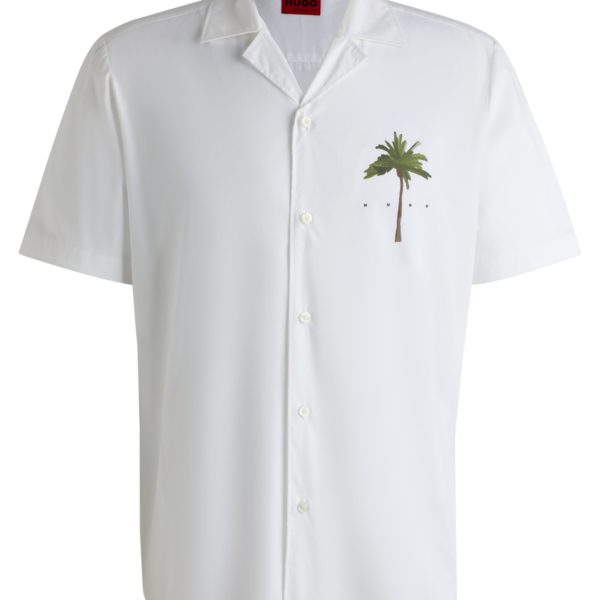 Chemise Relaxed en coton à imprimés palmiers – Hugo Boss