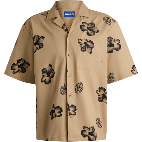 Chemise Relaxed en coton stretch à imprimé hibiscus – Hugo Boss
