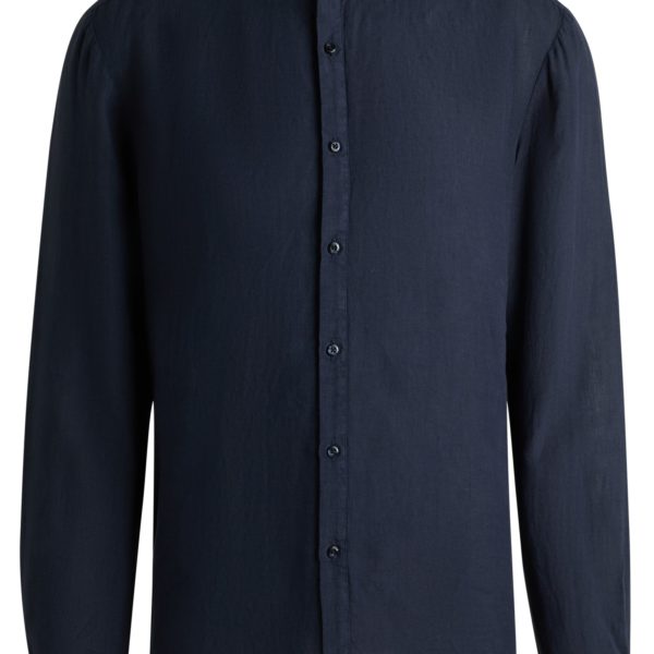 Chemise Slim en lin à col mao – Hugo Boss