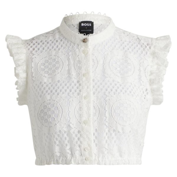 Chemisier BOSS x Kinga Mathe en coton mélangé avec motif en dentelle – Hugo Boss