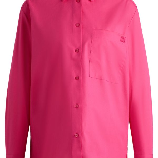 Chemisier Oversize en toile de coton avec logo brodé – Hugo Boss
