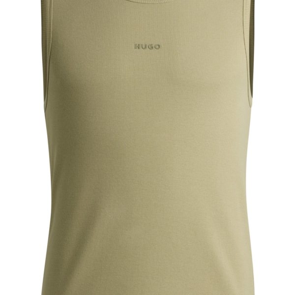 Débardeur en coton stretch côtelé à logo imprimé – Hugo Boss