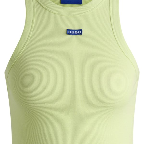 Débardeur en coton stretch côtelé avec badge logoté – Hugo Boss