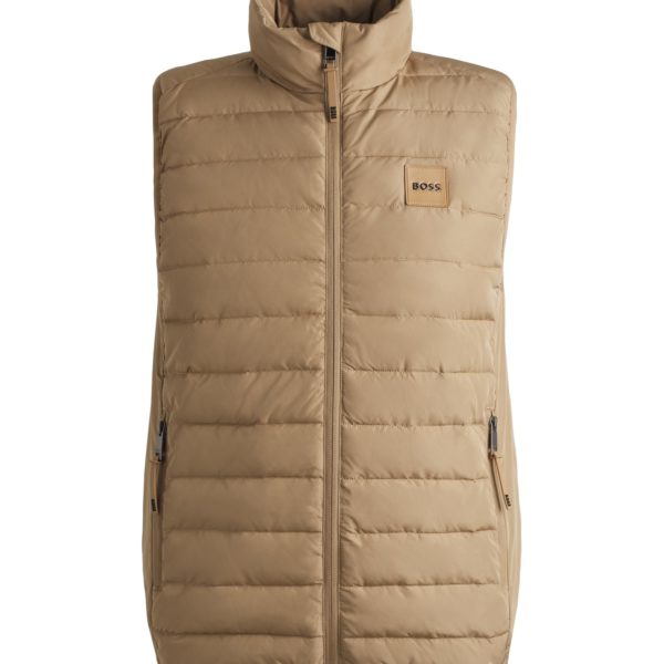 Doudoune sans manches d’équitation déperlante avec patch logoté – Hugo Boss