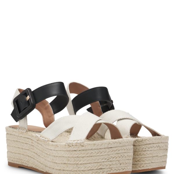 Espadrilles à semelle plateforme avec brides en cuir et toile – Hugo Boss