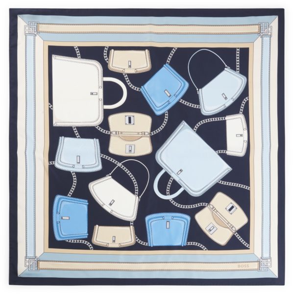 Foulard carré confectionné en Italie en twill de soie à imprimé – Hugo Boss