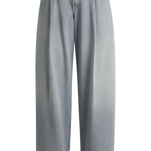 Jean Wide en denim gris avec plis sur le devant – Hugo Boss