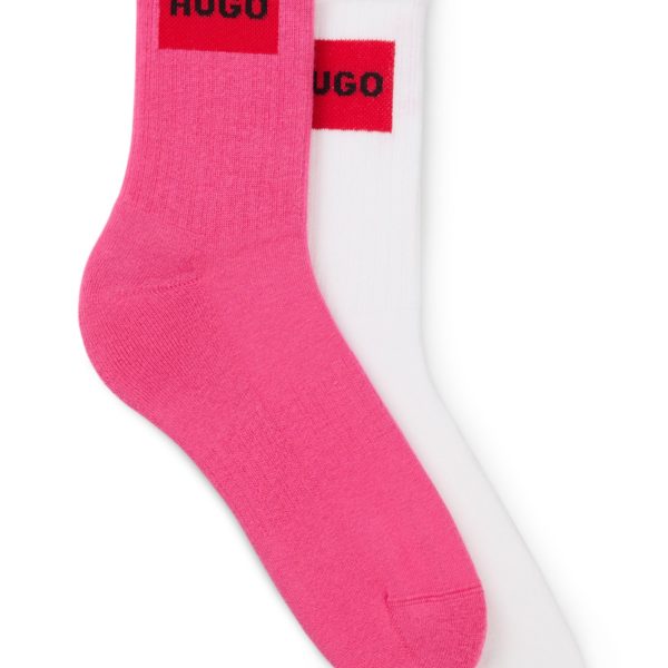Lot de deux paires de chaussettes courtes à logos rouges – Hugo Boss