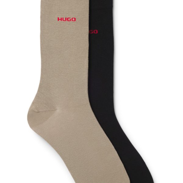 Lot de deux paires de chaussettes mi-mollet en tissu stretch – Hugo Boss