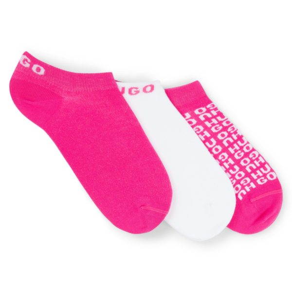 Lot de trois paires de chaussettes basses à logos contrastants – Hugo Boss