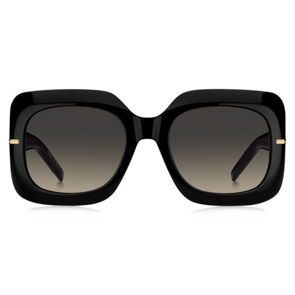 Lunettes de soleil en acétate noir avec branches à monogramme – Hugo Boss